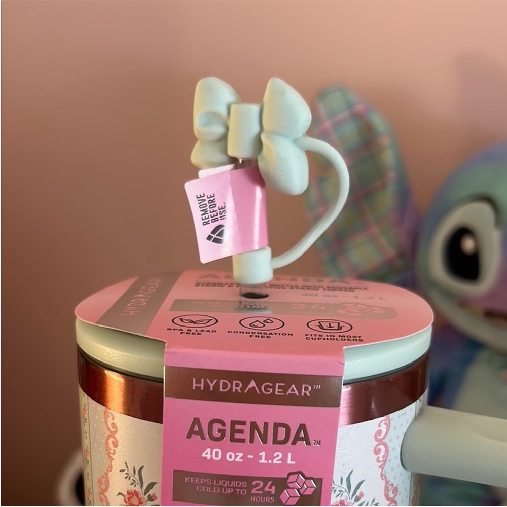 Floral Water Bottle - Mint and Pink - Picture 10 of 11